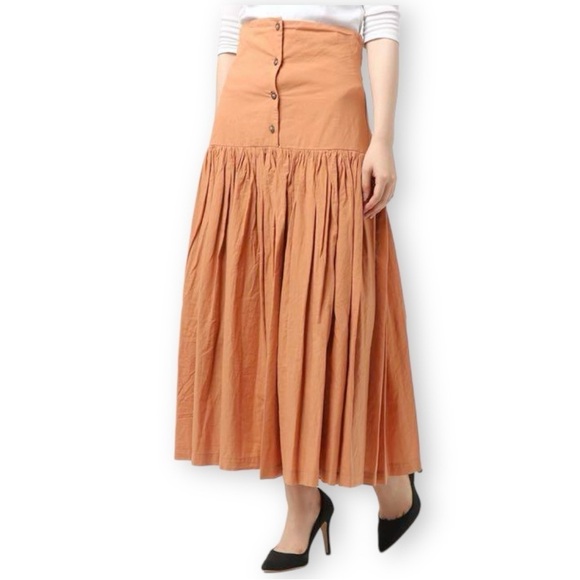 Black Crane Midi Skirt